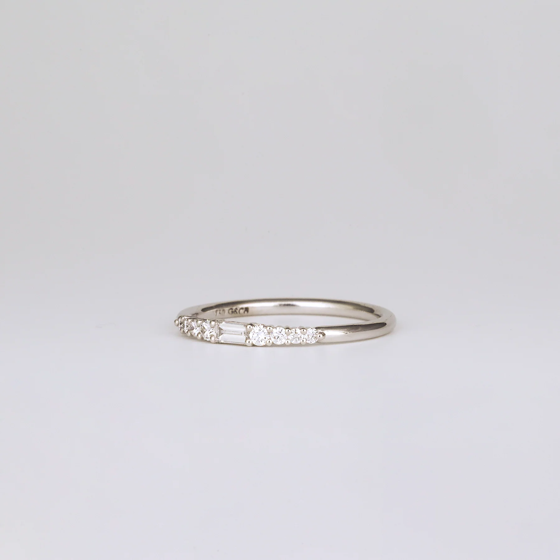 Adaline East-West Baguette and Brilliant Cut Diamonds Wedding Band - Image 3