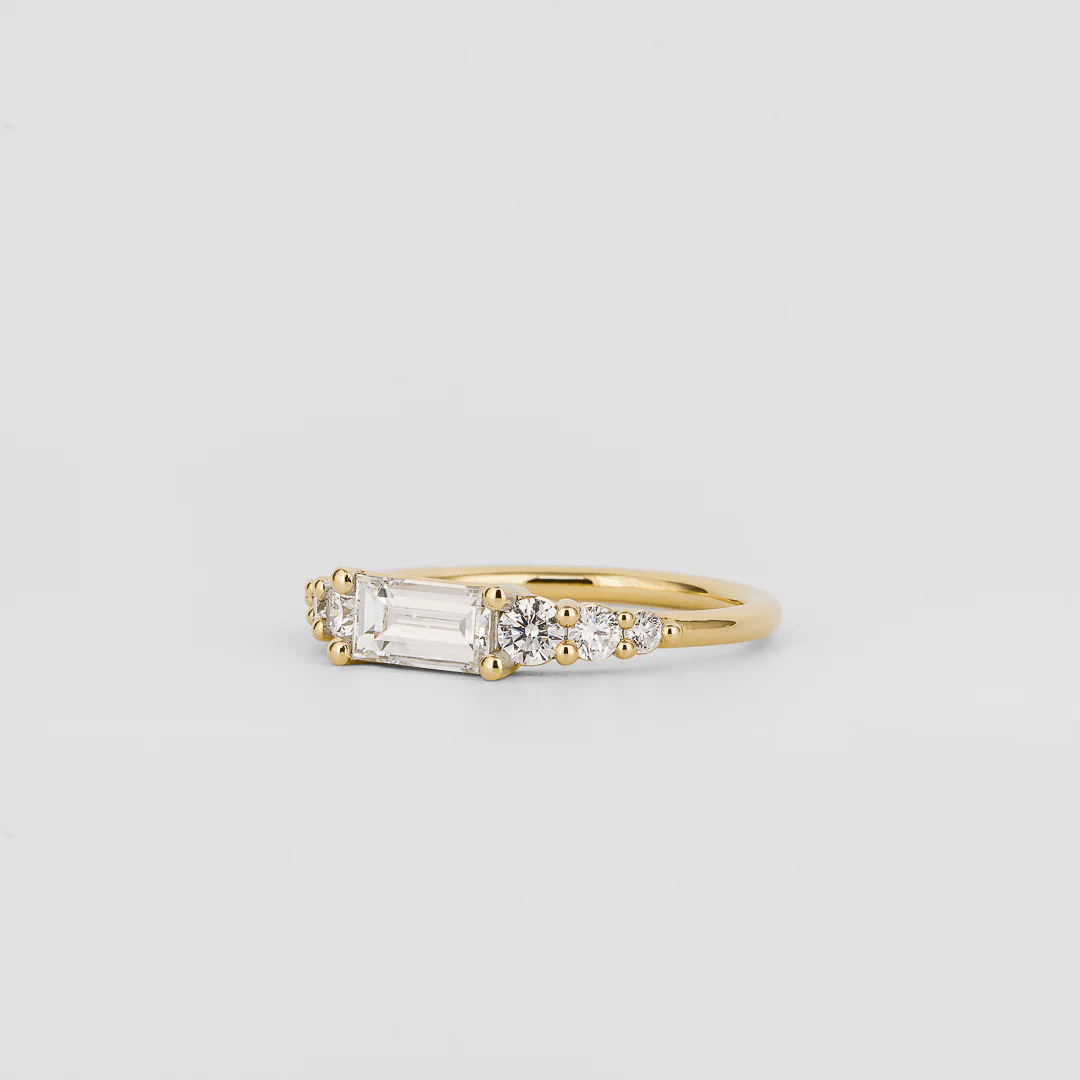 Adaline XL East-West Baguette and Brilliant Cut Diamonds Wedding Band - Image 3
