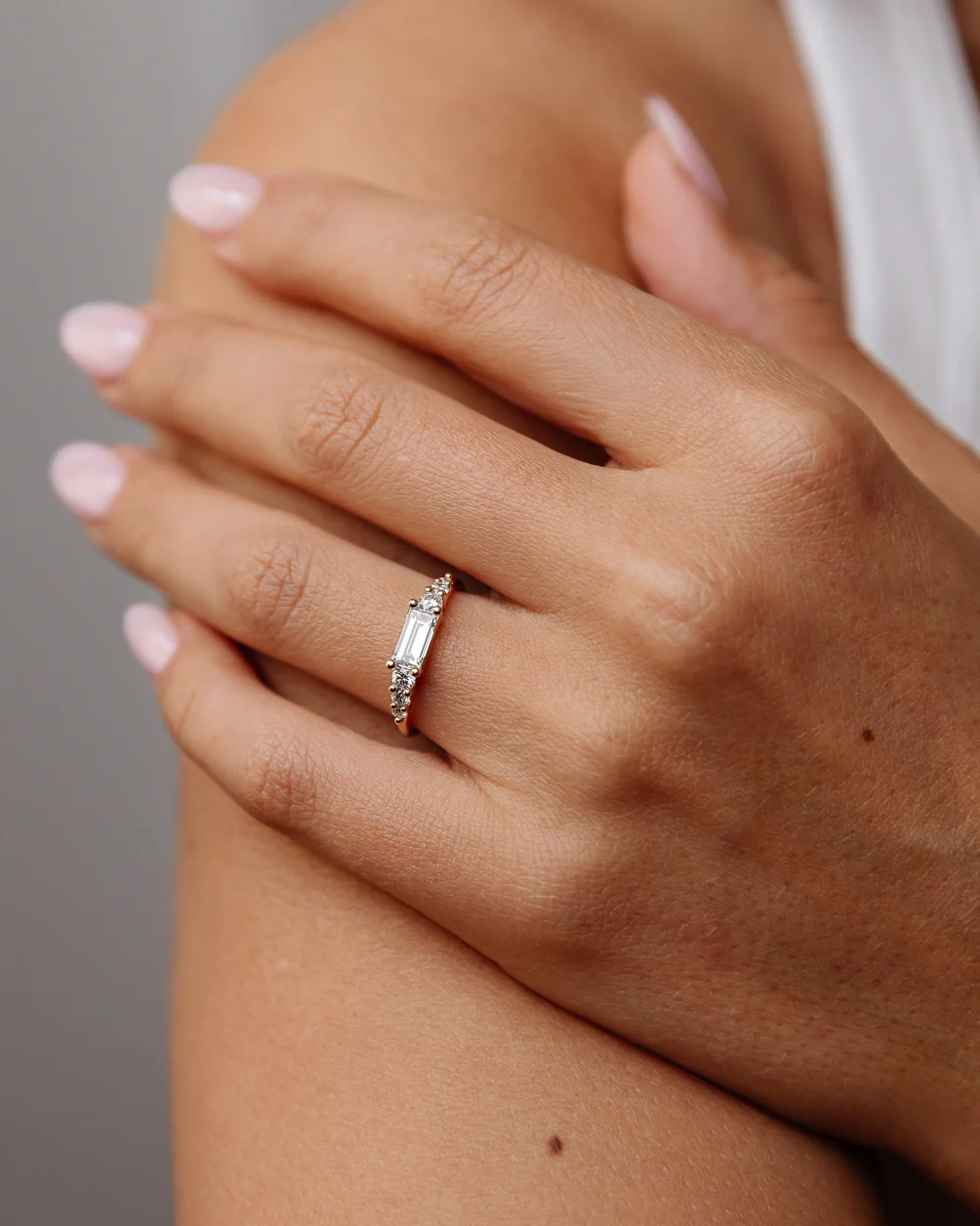 Adaline XL East-West Baguette and Brilliant Cut Diamonds Wedding Band - Image 4