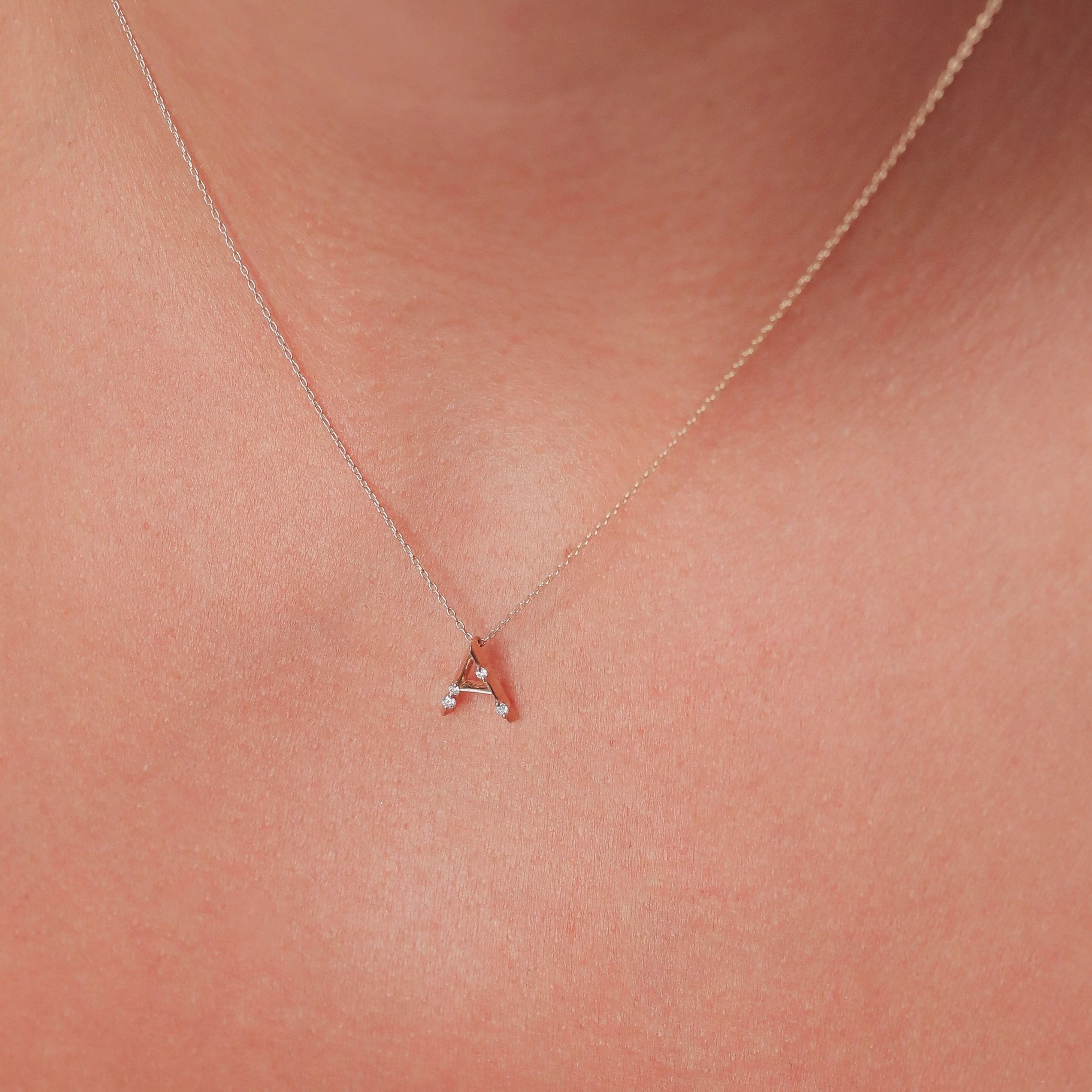 Amelie Initial Necklace - Diamond Letter Pendant Personalised Fine Jewellery - Image 3