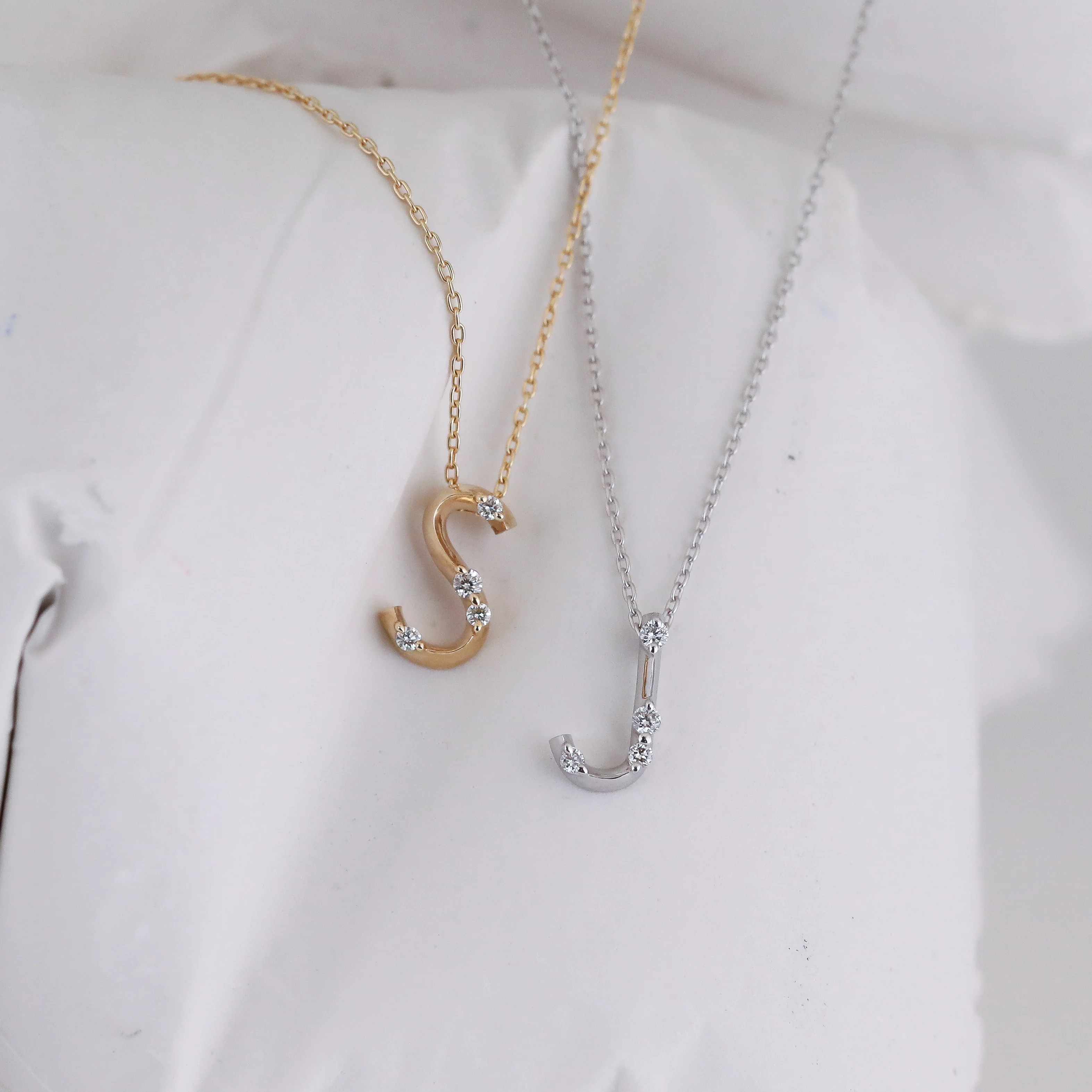 Amelie Initial Necklace - Diamond Letter Pendant Personalised Fine Jewellery - Image 4