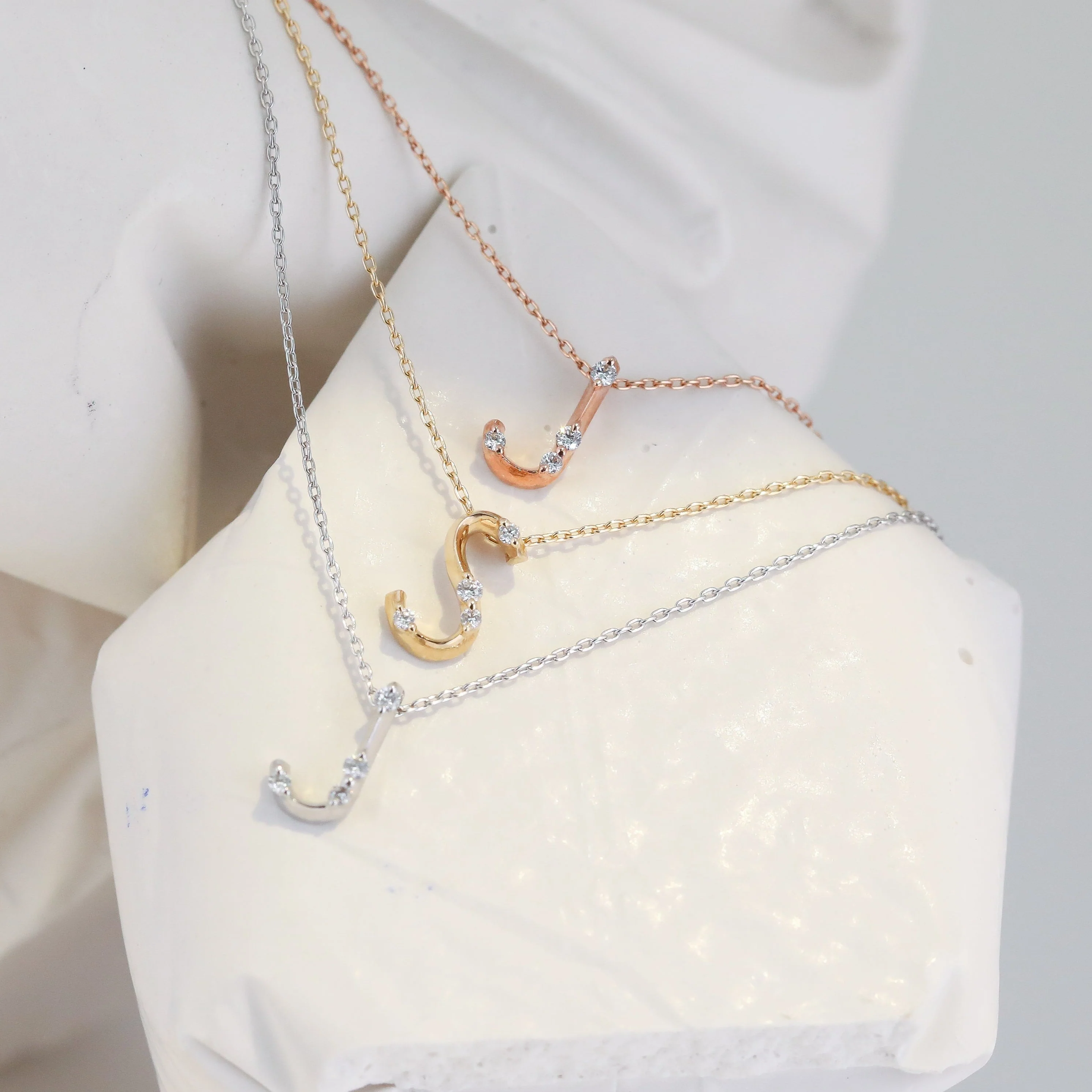 Amelie Initial Necklace - Diamond Letter Pendant Personalised Fine Jewellery - Image 6