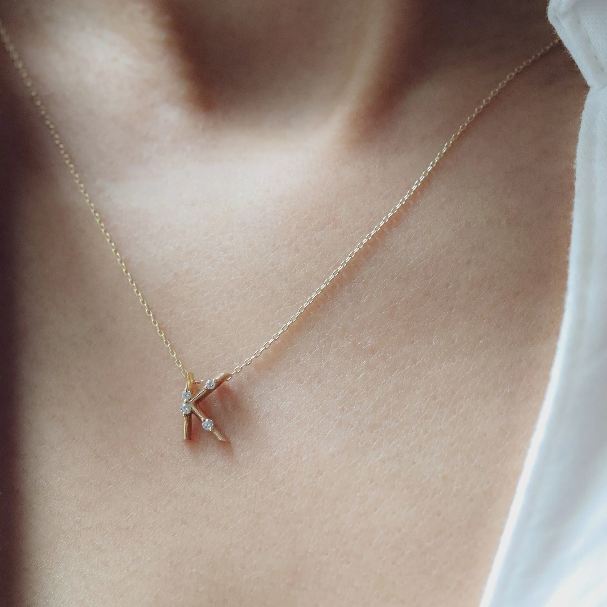 Amelie Initial Necklace - Diamond Letter Pendant Personalised Fine Jewellery - Image 8