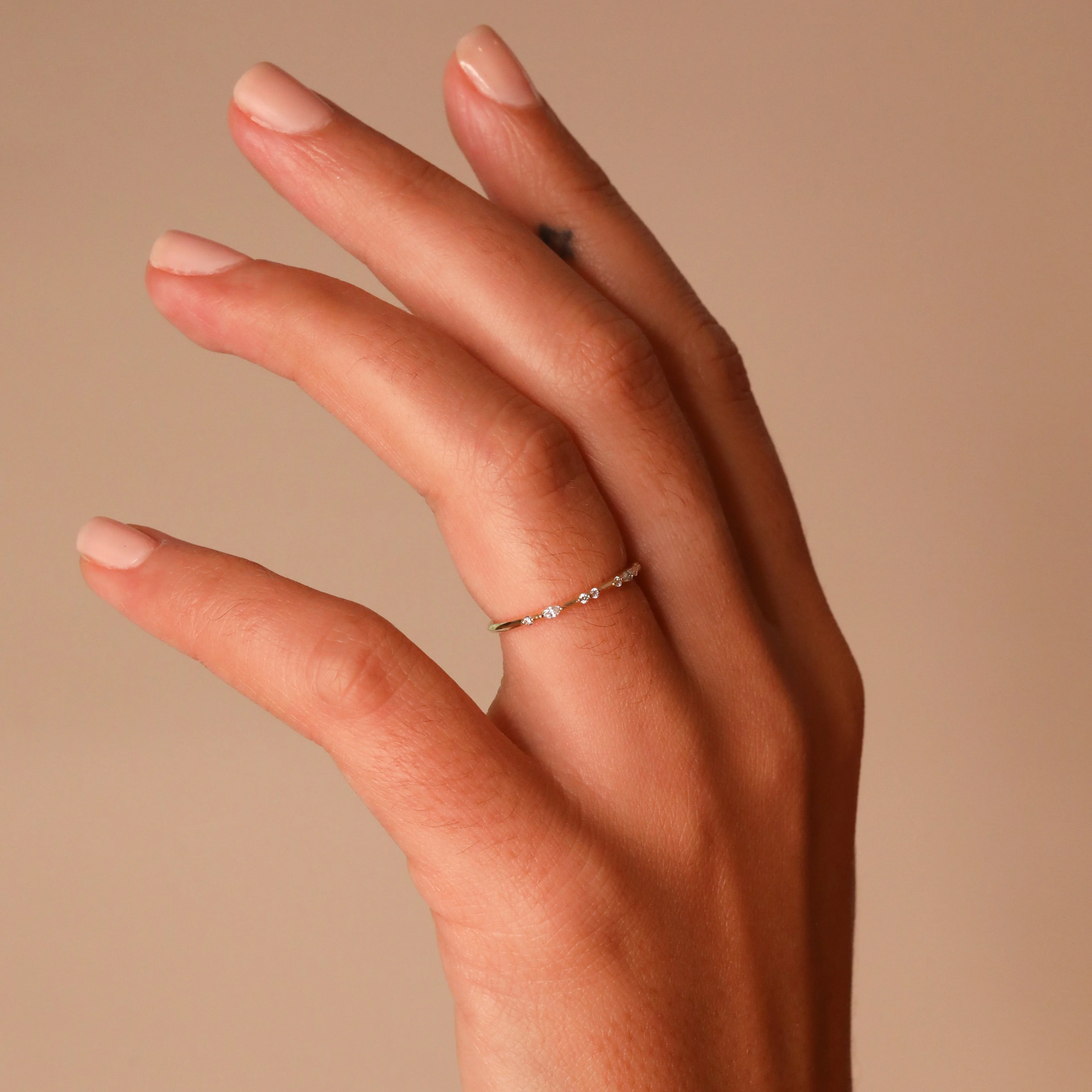 Amelie Straight Diamond Wedding Band | Round & Marquise Cut - Image 5