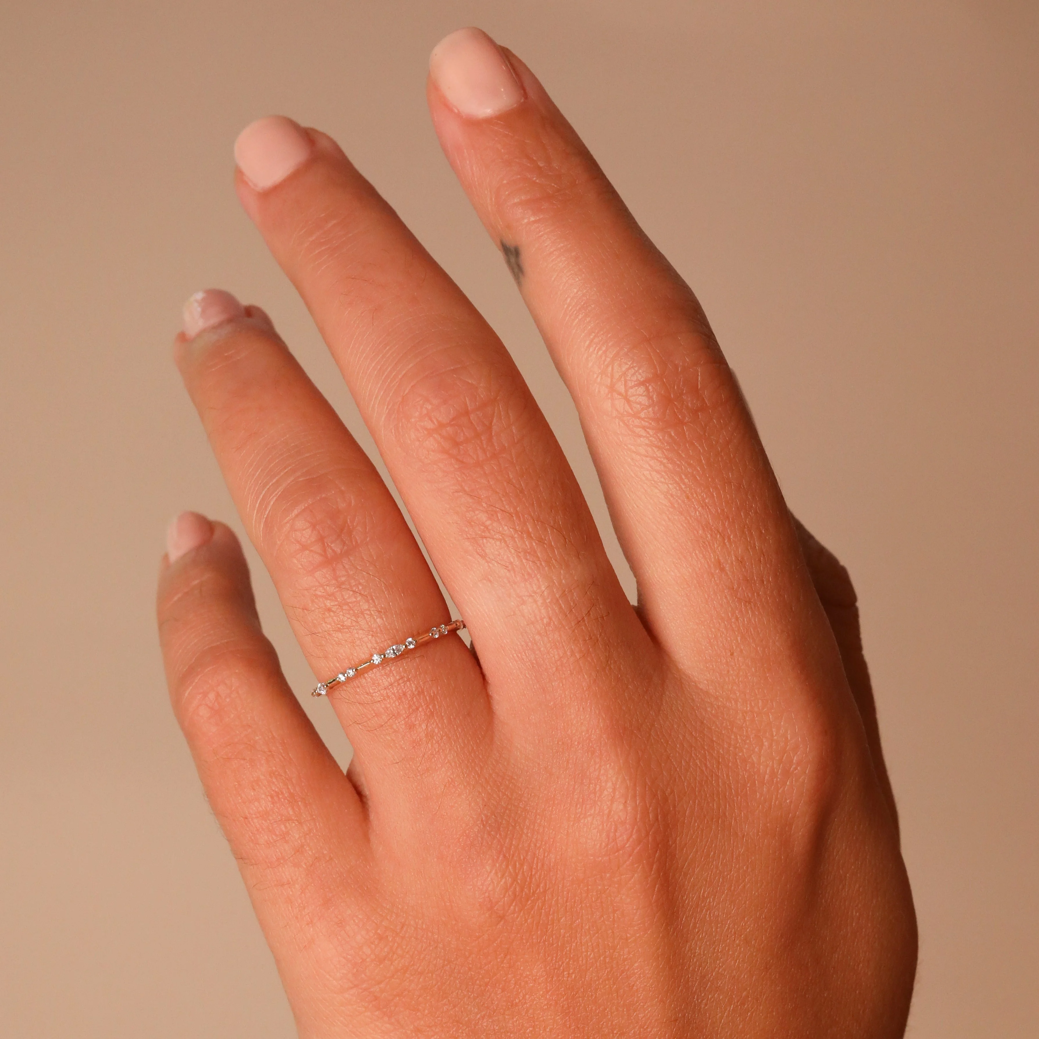 Amelie Straight Diamond Wedding Band | Round & Marquise Cut - Image 6