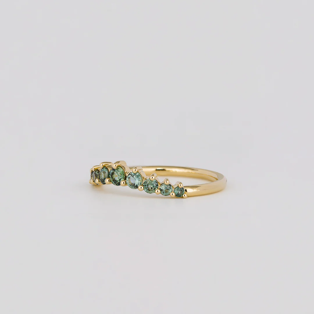 Daphne Round Curved Teal Sapphire - Image 3