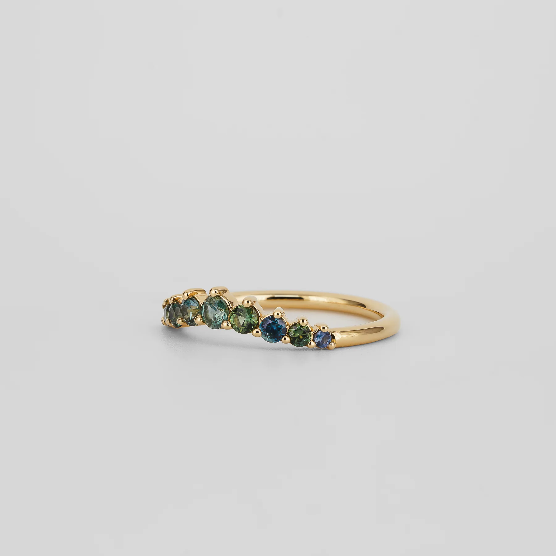 Daphne Round Curved Teal Sapphire - Image 2