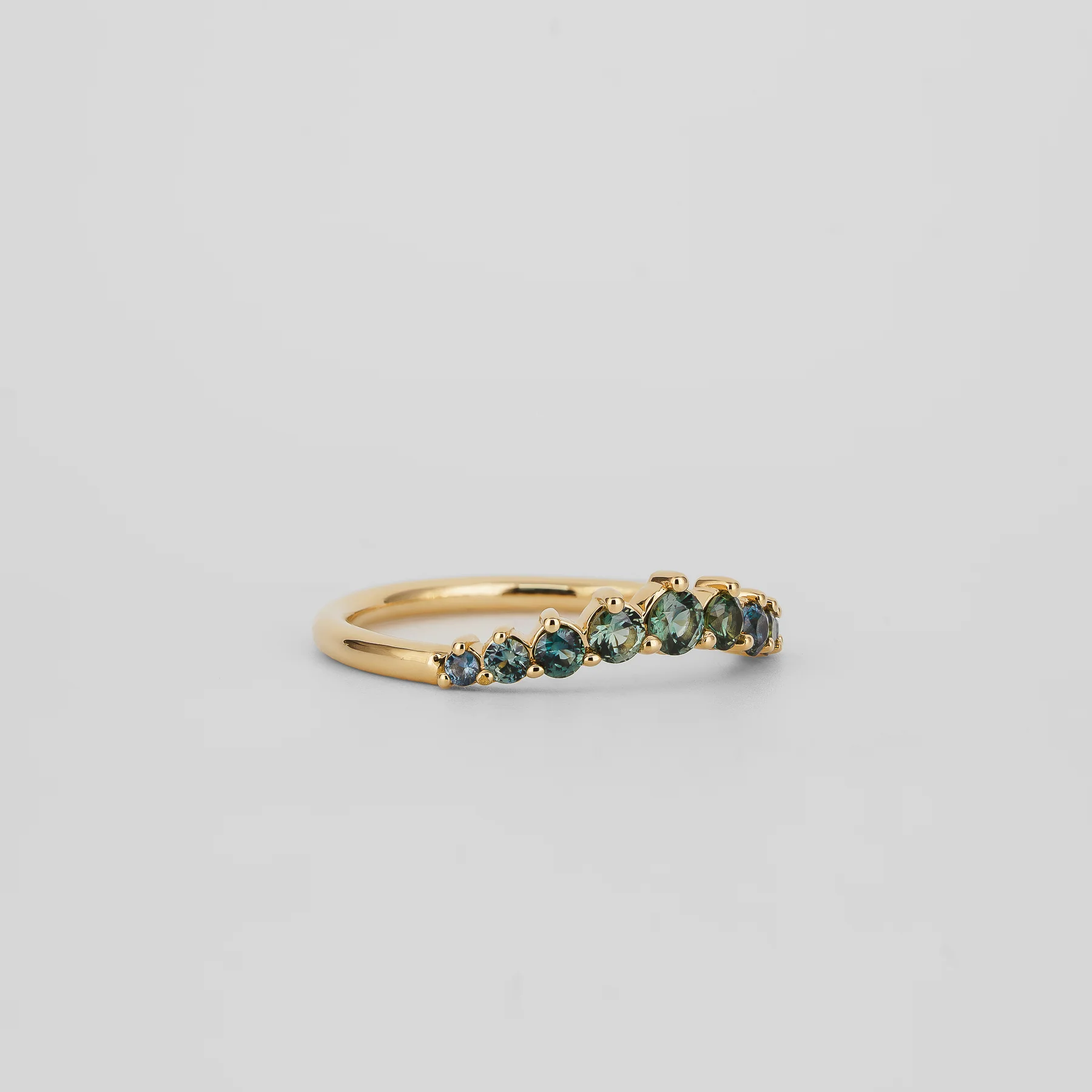 Daphne Round Curved Teal Sapphire - Image 3