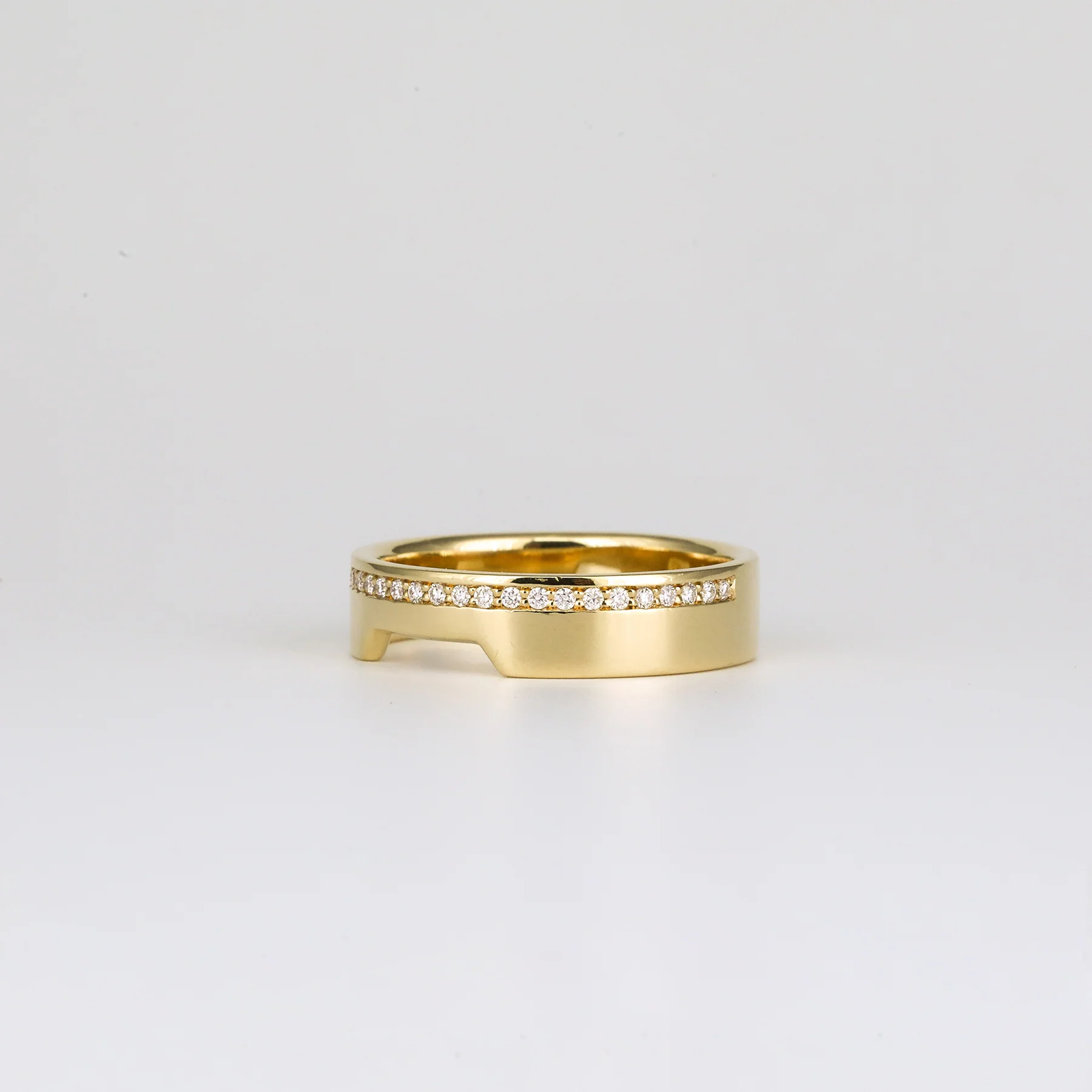 Wide Diamond Contour Band - Image 3