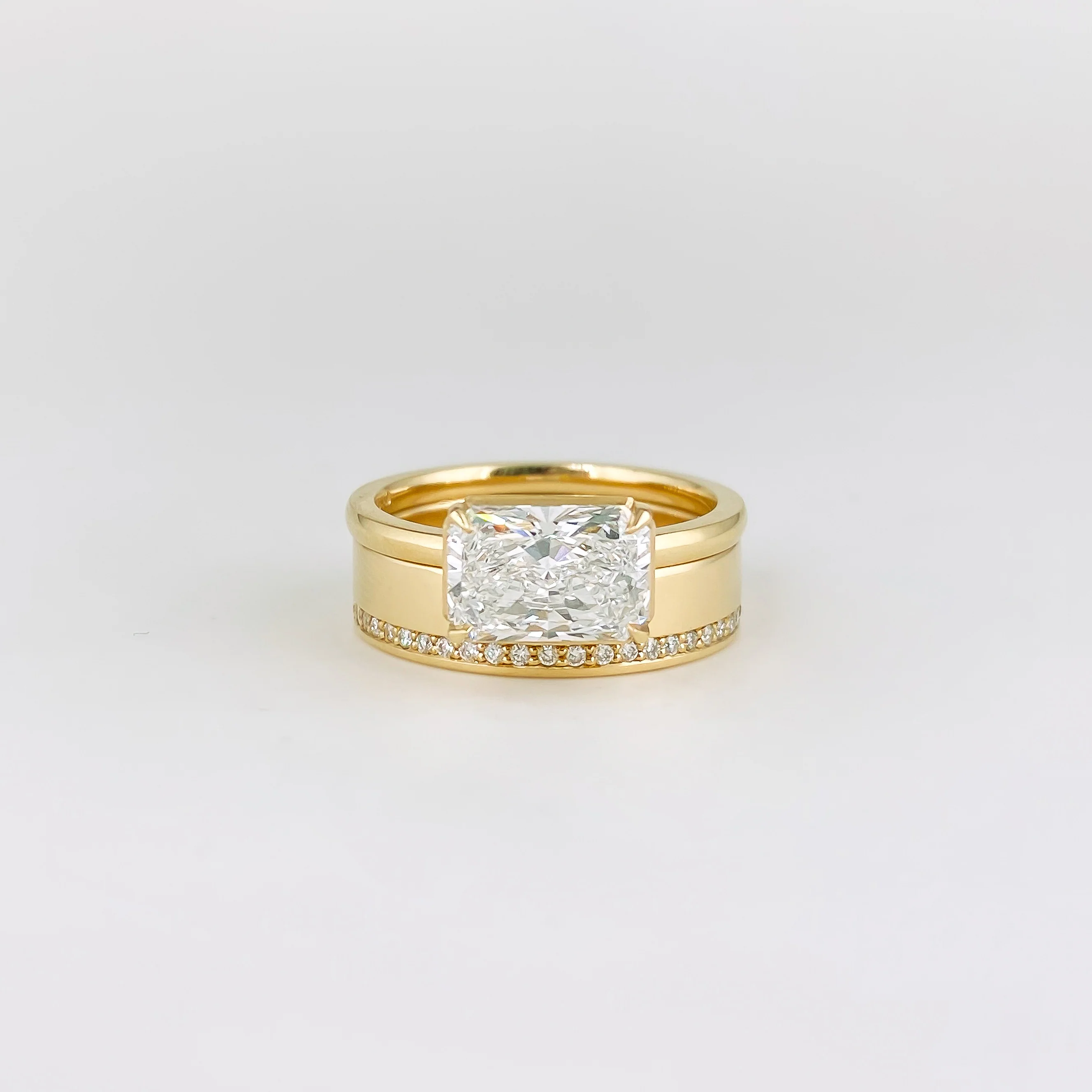 Wide Diamond Contour Band - Image 5